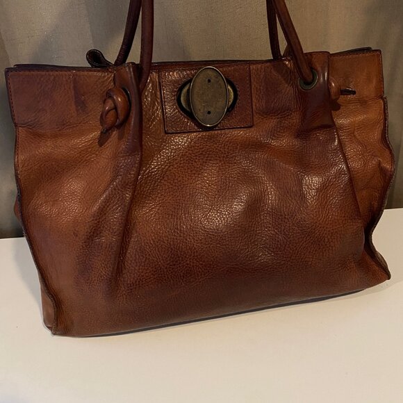 Paolo‎ Masi Genuine Leather Brown Tote Bag Made in Italy 12x13 - Picture 3 of 7